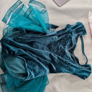 Weissman Teal Dancewear with Glittering Details